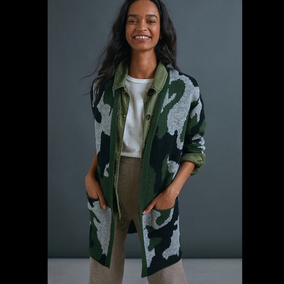 Anthropologie Sweaters - ANTHROPOLOGIE Kennie Camo Cardigan, NEW!